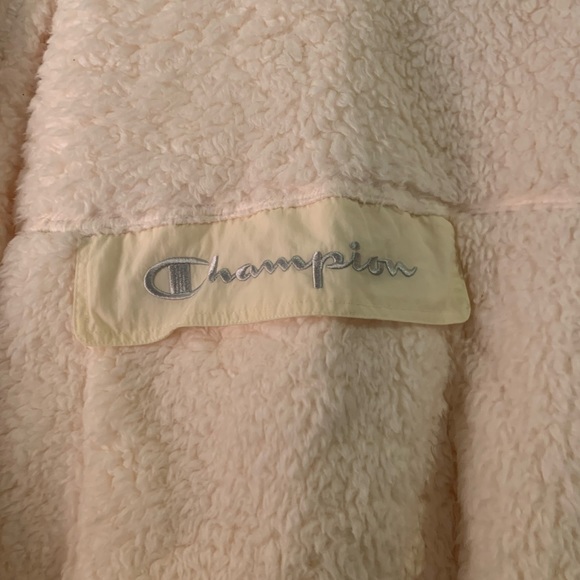 Champion Hoodie Sherpa Teddy: Women’s Medium Cream Pocket Pull Over NWT - Picture 4 of 6